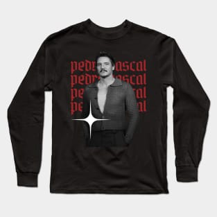 Pedro pascal x retro Long Sleeve T-Shirt